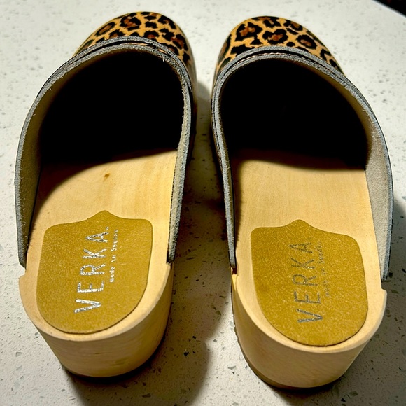 Verka Swedish Wooden Clogs leopard print size 40 u.s size 9.5 - Picture 6 of 8